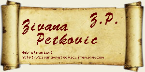 Živana Petković vizit kartica